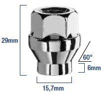 Avomutteri 12x1,25x28 60° Av19 6mm holkki